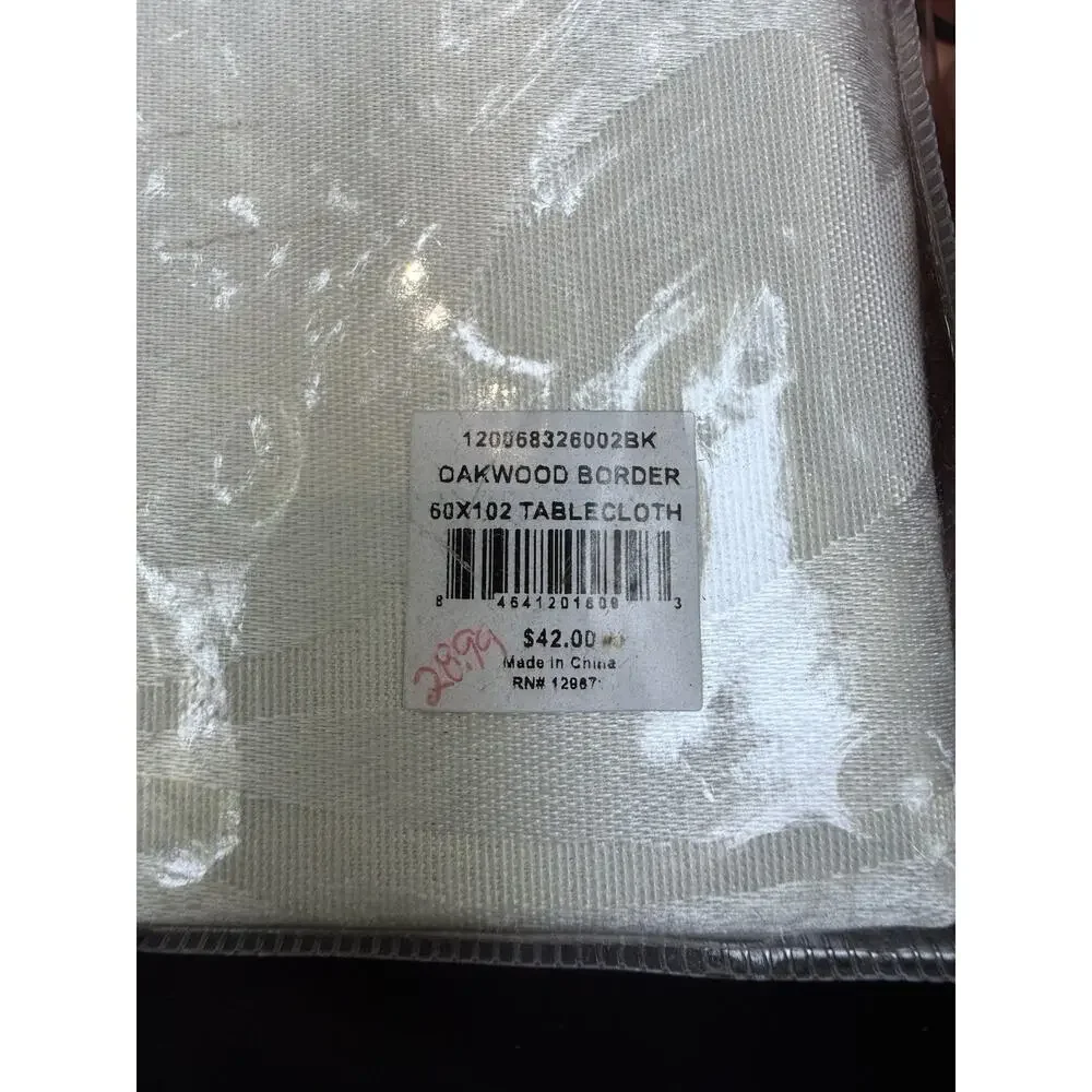 Williams Sonoma Fraiche Maison DAKWOOD BORDER Fall Thanksgiving Tablecloth 102”